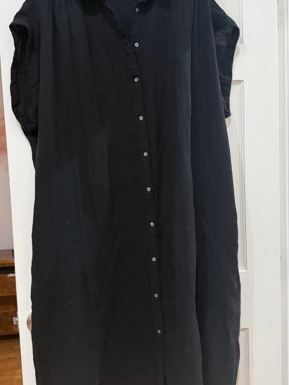 Old Navy Black Button-Front Maxi Dress